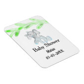 Magnet Flexible Simple éléphant bébé gris bleu ajouter le nom (Côté Droit)