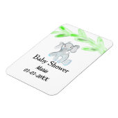 Magnet Flexible Simple éléphant bébé gris bleu ajouter le nom (Côté Gauche)