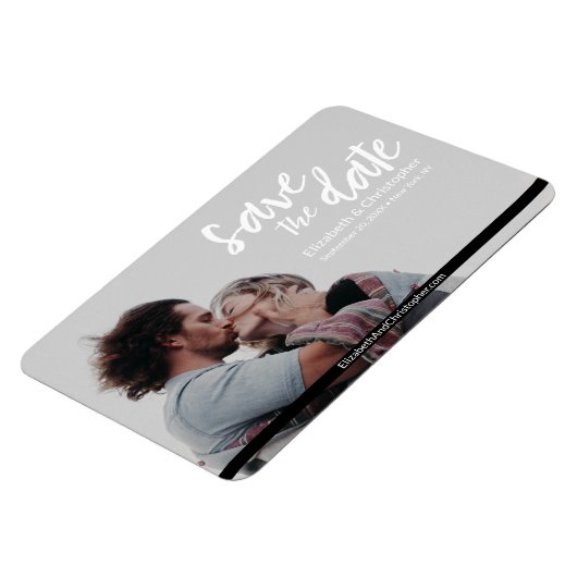 Magnet Flexible Simple Enregistrer la date Photo Mariage Website (Côté Gauche)