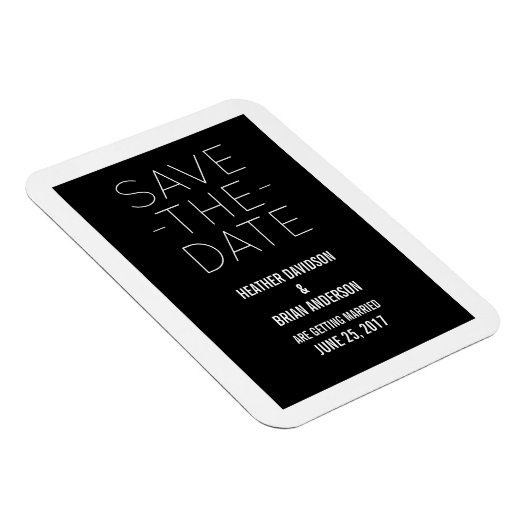 Magnet Flexible Simple Enregistrer l'aimant de date, noir (Côté Droit)