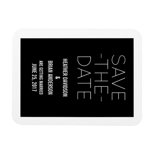 Magnet Flexible Simple Enregistrer l'aimant de date, noir (Horizontal)