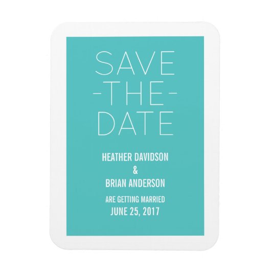 Magnet Flexible Simple Enregistrer l'aimant de date, Turquoise (Vertical)