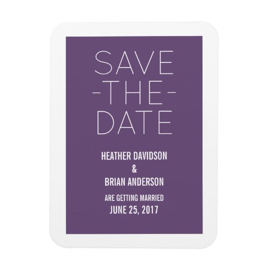 Magnet Flexible Simple Enregistrer l'aimant de date, violet (Vertical)