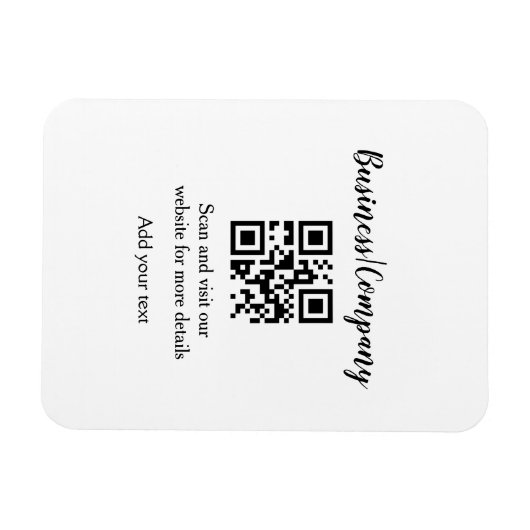 Magnet Flexible Simple entreprise site web code-barres QR ajouter  (Horizontal)