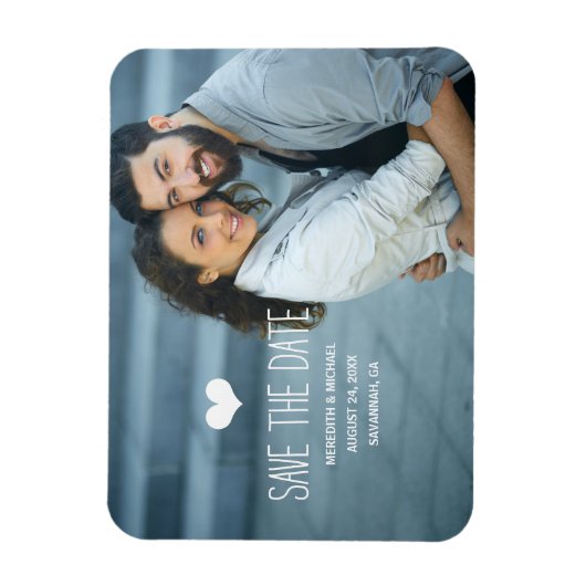 Magnet Flexible Simple et doux | Photo Enregistrer la date (Vertical)