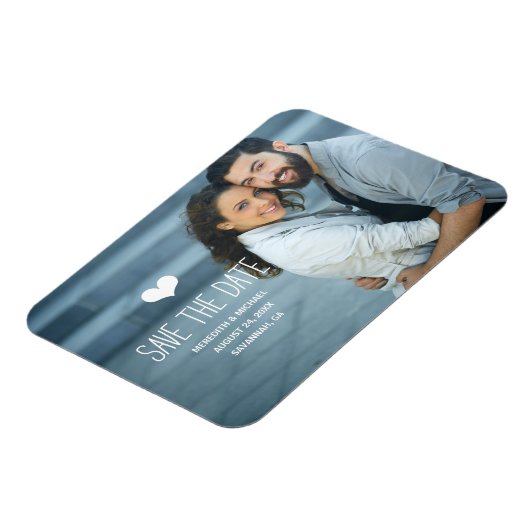 Magnet Flexible Simple et doux | Photo Enregistrer la date (Côté Gauche)