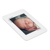 Magnet Flexible Simple et Élégant Nom et Date de Naissance de Bébé (Côté Droit)