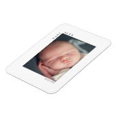Magnet Flexible Simple et Élégant Photo de Bébé Nom et Date de Nai (Côté Gauche)