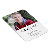 Magnet Flexible Simple Graduate noir & blanc Grad Faire-part (Côté Droit)