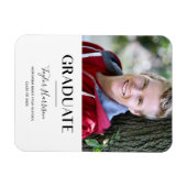 Magnet Flexible Simple Graduate noir & blanc Grad Faire-part (Horizontal)