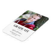 Magnet Flexible Simple Graduate noir & blanc Grad Faire-part (Côté Gauche)