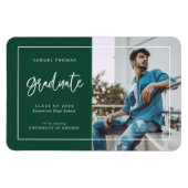 Magnet Flexible Simple Handwritten Script Graduation Announcement (Horizontal)