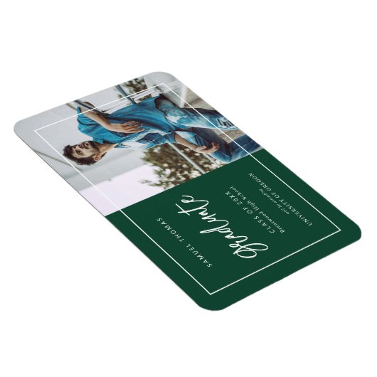 Magnet Flexible Simple Handwritten Script Graduation Announcement (Côté Droit)