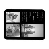 Magnet Flexible Simple Mariage de collage photo noir (Horizontal)