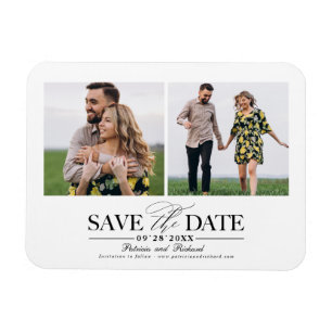 Magnet Flexible Simple Mariage Élégant Enregistrer La Date 2 Photo