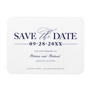 Magnet Flexible Simple Mariage Élégant Enregistrer La Date Non Pho