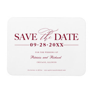 Magnet Flexible Simple Mariage Élégant Enregistrer La Date Non Pho