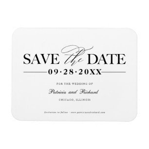 Magnet Flexible Simple Mariage Élégant Enregistrer La Date Non Pho