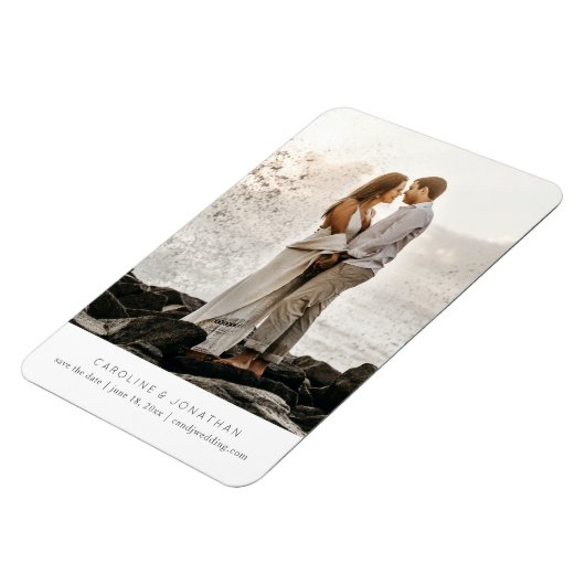 Magnet Flexible Simple Minimal Save the Date, One Large Photo (Côté Gauche)