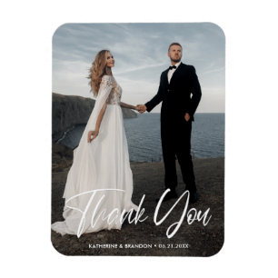 Magnet Flexible Simple minimaliste Merci photo Mariage