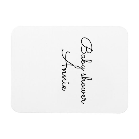 Magnet Flexible simple minimum ajouter votre nom baby shower texte (Horizontal)