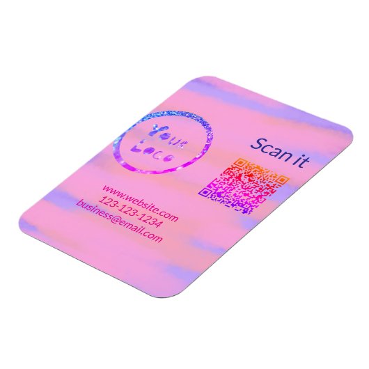 Magnet Flexible Simple minimum q r code ajouter logo code d'analys (Côté Gauche)