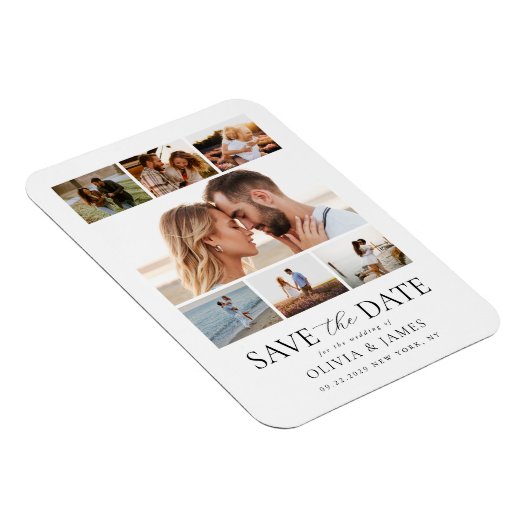 Magnet Flexible Simple Modern Photo Collage Mariage Enregistrer la (Côté Droit)