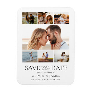 Magnet Flexible Simple Modern Photo Collage Mariage Enregistrer la