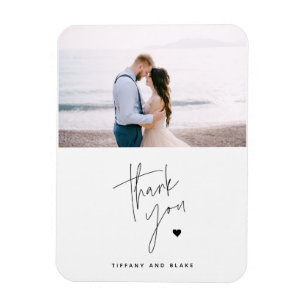 Magnet Flexible Simple moderne Script Mariage  photo Merci