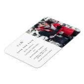Magnet Flexible Simple Monogramme Photo Blanc Faire Part Date (Côté Gauche)