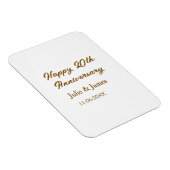 Magnet Flexible simple nom de date de 20e anniversaire marron doré (Côté Droit)