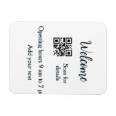Magnet Flexible Simple ouverture de bienvenue code-barres QR ajout (Horizontal)