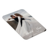 Magnet Flexible Simple Photo de Mariage Ajouter Nom & Date Merci (Côté Droit)