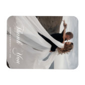 Magnet Flexible Simple Photo de Mariage Ajouter Nom & Date Merci (Horizontal)