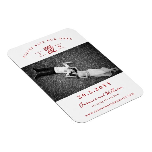 Magnet Flexible Simple Rouge 'Ai' / Love Photo Chinoise Enregistre (Côté Droit)