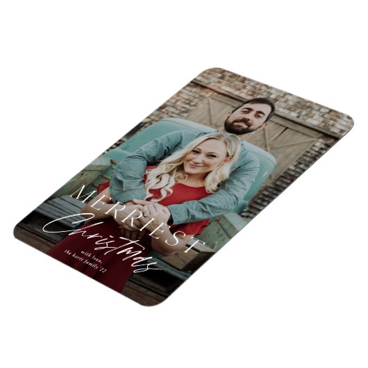 Magnet Flexible Simple Script Merveilleuse Noël Carte (Côté Gauche)