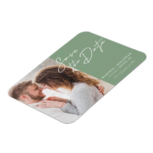 Magnet Flexible Simple typographie moderne Photo Save The Date (Côté Gauche)