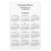Magnet Flexible Simple White Black 2020 Calendrier Nom de l'entrep (Vertical)