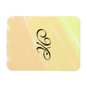 Magnet Flexible simple yellow watercolor lines add your monogragra (Horizontal)