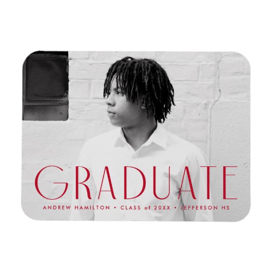 Magnet Flexible Simplicité moderne Red Photo Graduation (Horizontal)