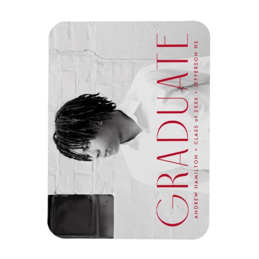 Magnet Flexible Simplicité moderne Red Photo Graduation (Vertical)