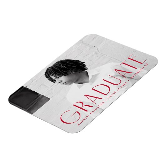 Magnet Flexible Simplicité moderne Red Photo Graduation (Côté Gauche)