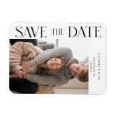 Magnet Flexible Simply Elegant Typography Photo Enregistrer la dat (Horizontal)