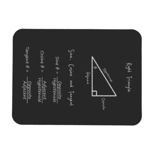 Magnet Flexible Sine Cosine Tangent Right Triangle Trigonometry (Horizontal)