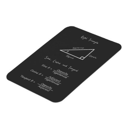 Magnet Flexible Sine Cosine Tangent Right Triangle Trigonometry (Côté Gauche)