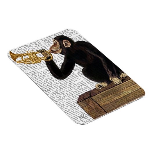 Magnet Flexible Singe Jouant à la trompette 2 (Côté Droit)