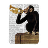 Magnet Flexible Singe Jouant à la trompette 2 (Vertical)