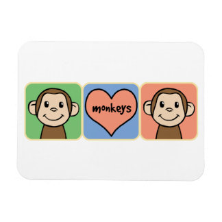 Magnet Flexible Singes mignons de dessin animé avec amour cœur