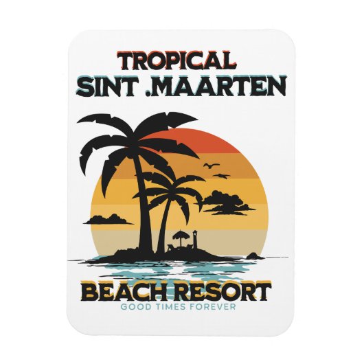 Magnet Flexible Sint Maarten Plage Resort Tropicale (Vertical)