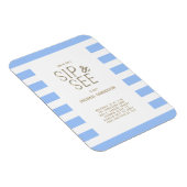 Magnet Flexible Sip et voir Baby shower Bleu Blanc rayé (Côté Droit)